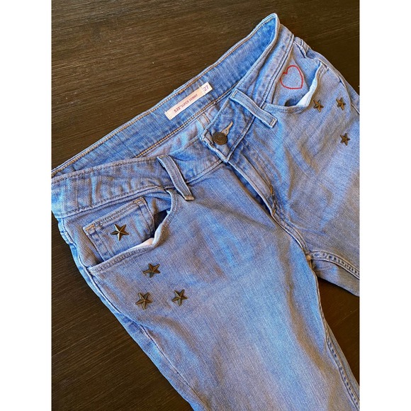 Levi's 535 Skinny Denim with Hearts and Stars, Size 27 - Picture 1 of 4